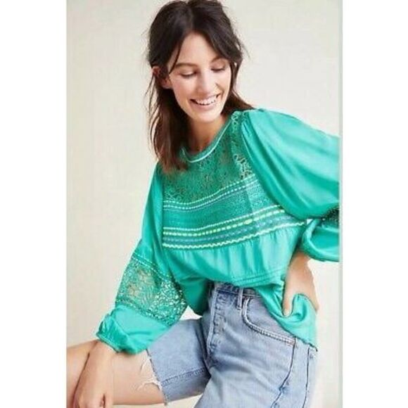 Anthropologie- Bl^nk London Sunshine Peasant Top - Picture 1 of 10